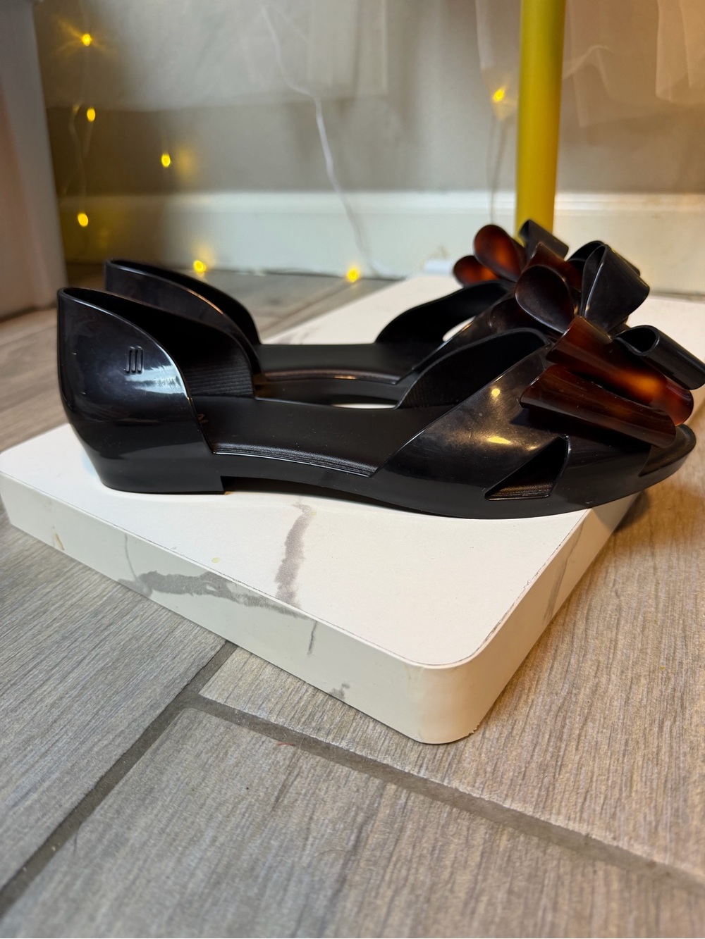 Melissa Seduction II D'Orsay Bow Jelly Flats Size 8 - Picture 4 of 11